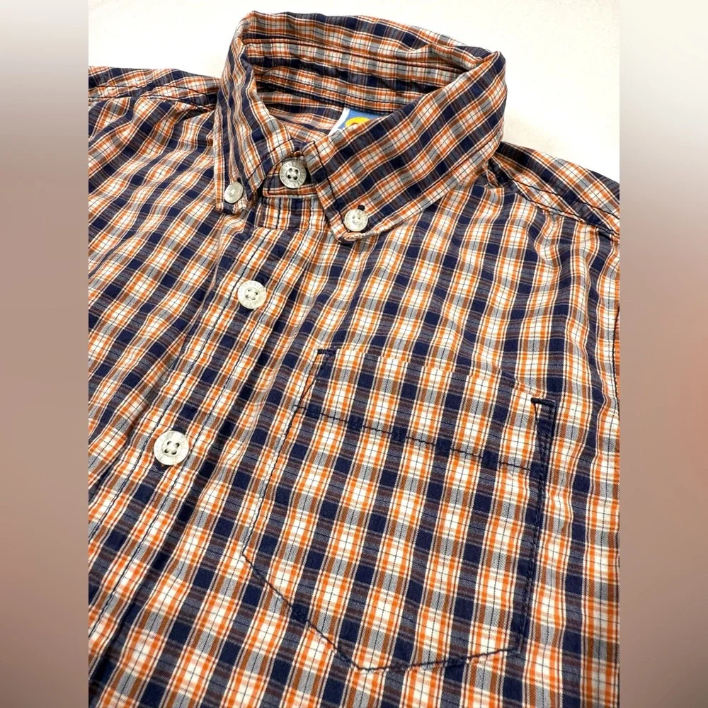 VINTAGE GYMBOREE Boys Y2K Trailblazer Plaid Button Down‎ Shirt Large 5 Rustic